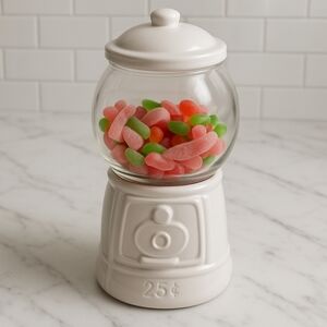 💗Glass White Candy Dispenser with Colorful Candy